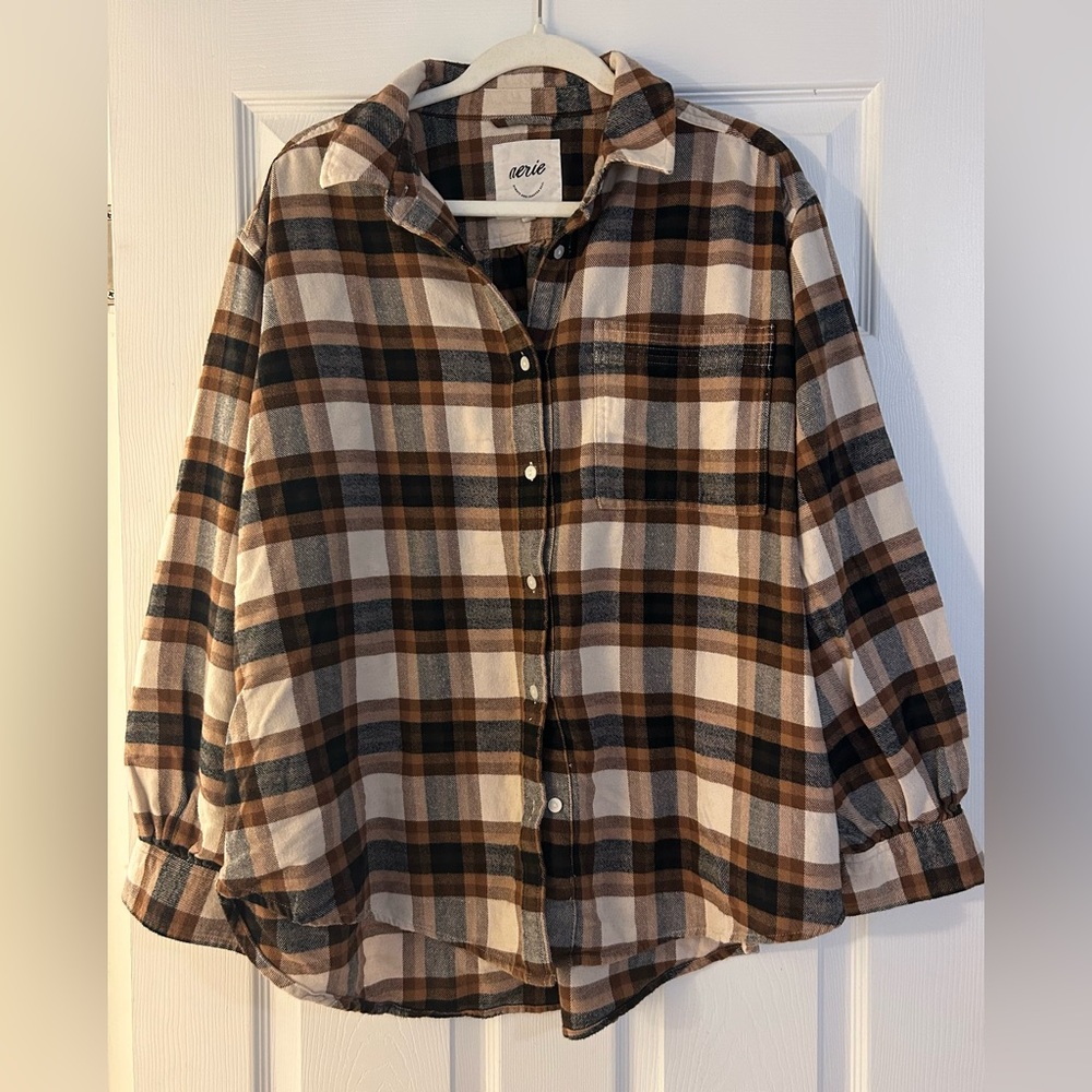 ⭐️NWOT⭐️ Aerie Anytime Fave Flannel Button Down Shirt - Picture 6 of 8